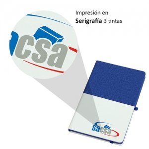 Libreta Bi Tono en curpiel con tela