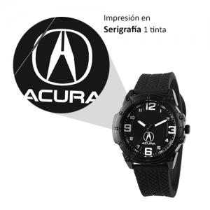 Reloj de pulso con caja metalica y correa de silicon para caballero