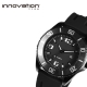 Reloj de pulso unisex con arillo giratorio fechador y correa de silicon