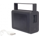 Bocina bluetooth de plástico engomado color negro