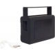 Bocina bluetooth de plástico engomado color negro