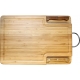 Tabla de madera con cuchillo y tenedor asador