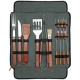 Set de BBQ para parrillada de polyester y acero inoxidable