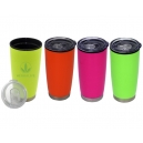 Vaso de Plástico con tapa de Presión en diferentes colores