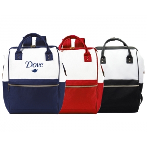 Mochila bicolor tipo bolsa de plástico