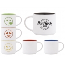 Taza de cerámica bicolor con exterior color blanco cap. 15 oz