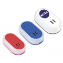 Cargador doble USB y lámpara LED en varios colores