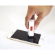 Soporte de plástico para celular con limpiador de pantalla