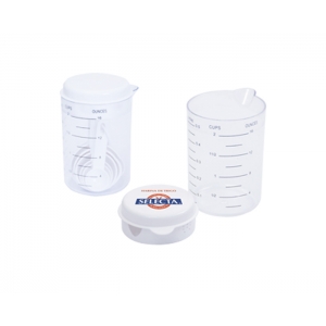 Vaso medidor con colador con cucharas medidoras