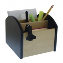 Organizador de madera giratorio negro con beige