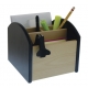 Organizador de madera giratorio negro con beige