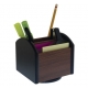 Organizador de madera giratorio negro con café