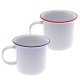 Taza de cerámica con diseño de peltre color blanca