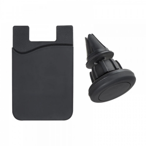 Tarjetero para celulares con soporte magnetico