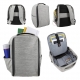 Mochila con varios compartimentos de seguridad color gris