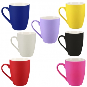 Taza de cerámica con acabado Rubber