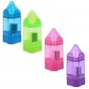 Sacapuntas de plástico con goma en varios colores