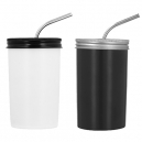 Vaso de cerámica con popote cap 400ml