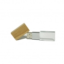 USB de Cristal con Tapa de madera
