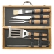 Set de BBQ con estuche de madera y 5 accesorios