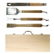 Set de BBQ con estuche de madera y 5 accesorios