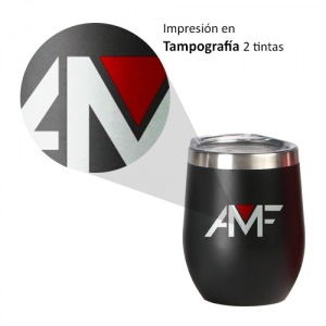 Vaso de acero inoxidable tapa plástico 12 oz