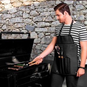 Delantal de poliéster con set de parrillada BBQ Taroudant