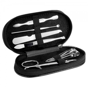 Set de manicura Saska con estuche de curpiel y 6 accesorios