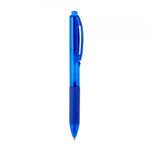 Bolígrafo de plástico translucido Jarkov de tinta gel con grip