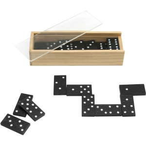 Set o Juego de Dominó con estuche de Madera y tapa transparente