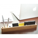 Base de Bambú Bamdock para celular y plumas