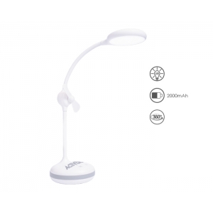 Lámpara LED con ventilador touch recargable Blanc