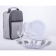 Set de utensilios portátil con platos y copas Letsgo