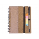 Libreta Ecológica Cargo de corcho con regla y pluma