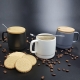 Taza de cerámica CÁLIZ Tapa de bambú