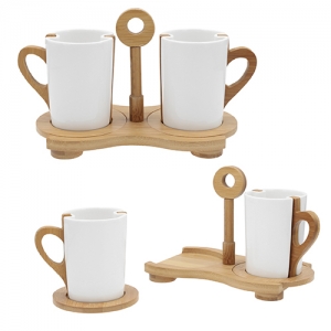 Juego de tazas de cerámica TULA Con base
