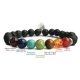 Pulsera Chakras de lava volcánica