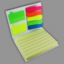 Estuche con notas adhesivas y banderas de colores pasta dura