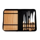 Set BBQ fabricado en acero inoxidable y mangos de roble, incluye 7 piezas