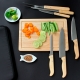 Set BBQ fabricado en acero inoxidable y mangos de roble, incluye 7 piezas