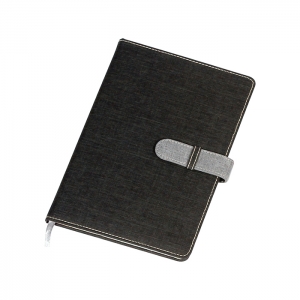 Libreta de poliuretano con broche y separador, tamaño A5 con 80 hojas