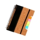 Libreta con pasta tipo corcho, regla y banderas auto adheribles, 80 hojas