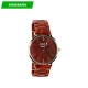 Reloj de pulso unisex caja metálica extensible de madera de sándalo rojo