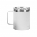 Taza de acero inoxidable doble pared acabado mate, tapa de plástico 11 oz