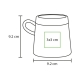 Taza de cerámica con asa en terminado dorado capacidad 360 ml