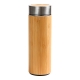 Cilindro de acero inoxidable y bamboo con tapa metálica capacidad 420ml