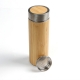 Cilindro de acero inoxidable y bamboo con tapa metálica capacidad 420ml