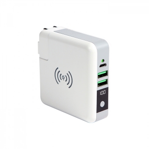 Powerbank doble función de transmisión de carga, inalámbrico 2 salidas USB