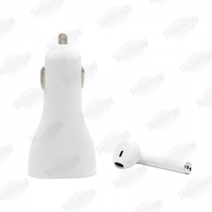 Cargador de auto o coche con manos libres blanco