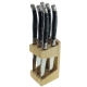 Set de 6 cuchillos Sorrento Mango de plástico negro en base de madera